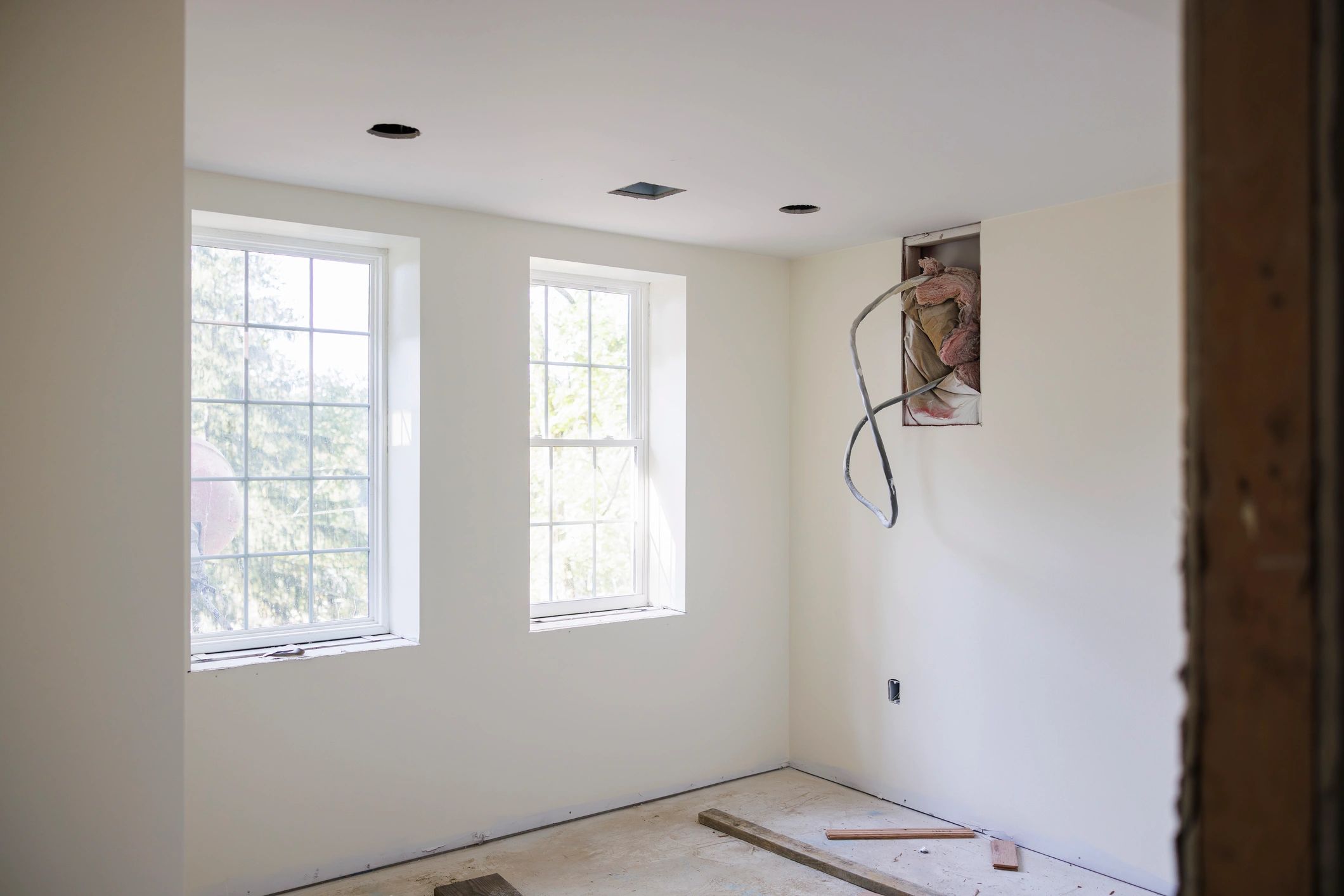 Bright renovated room representing insulation and home improvement